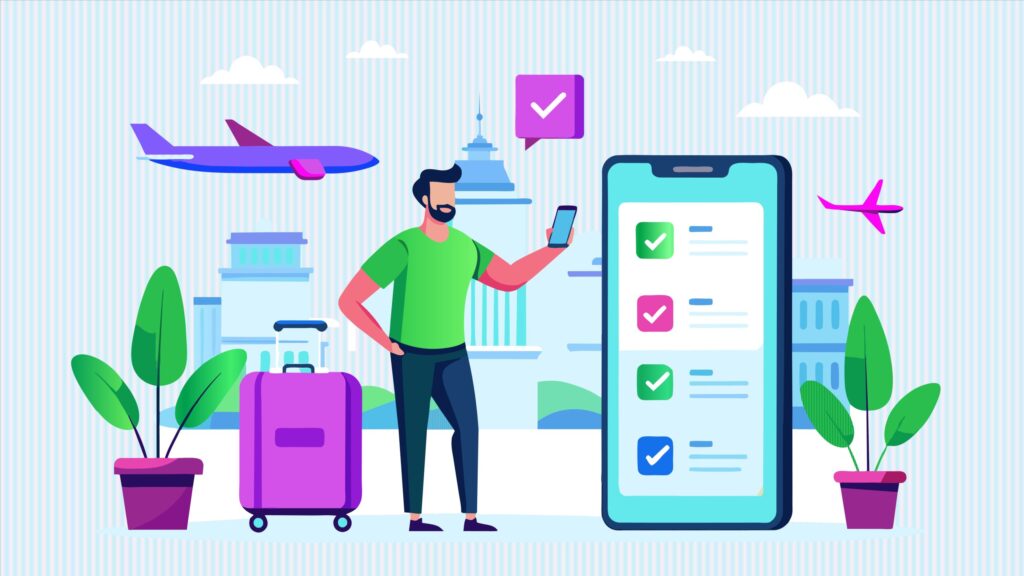 Ilustración del modelo de control híbrido en viajes corporativos con tecnología y soporte humano